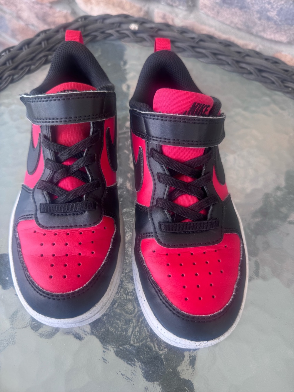 Nike Kids Red and Black Court Vision